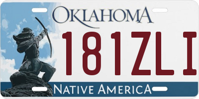 OK license plate 181ZLI