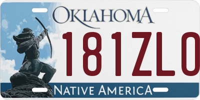 OK license plate 181ZLO