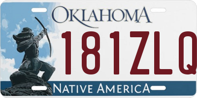 OK license plate 181ZLQ