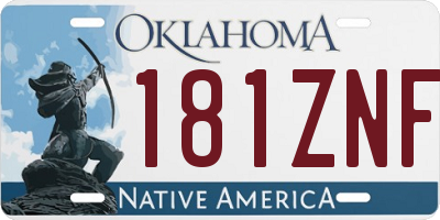 OK license plate 181ZNF