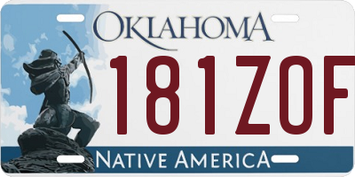 OK license plate 181ZOF