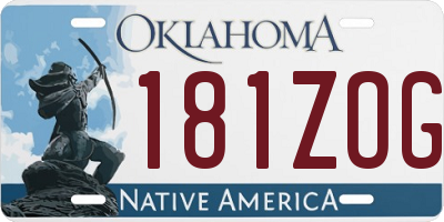 OK license plate 181ZOG