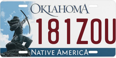 OK license plate 181ZOU