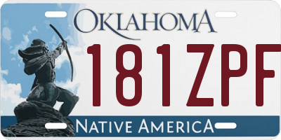 OK license plate 181ZPF