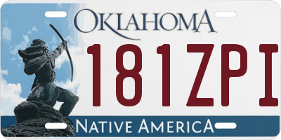 OK license plate 181ZPI