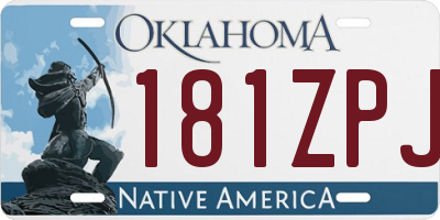 OK license plate 181ZPJ