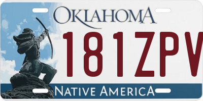 OK license plate 181ZPV