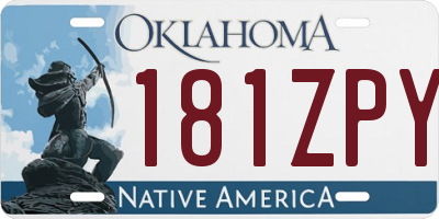 OK license plate 181ZPY