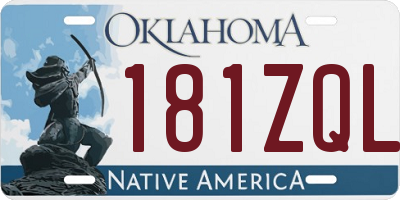 OK license plate 181ZQL