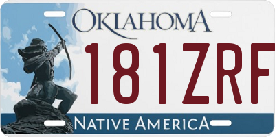 OK license plate 181ZRF