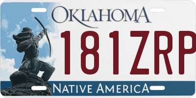 OK license plate 181ZRP