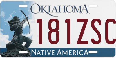 OK license plate 181ZSC