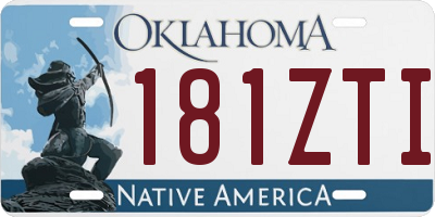 OK license plate 181ZTI