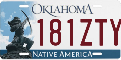 OK license plate 181ZTY