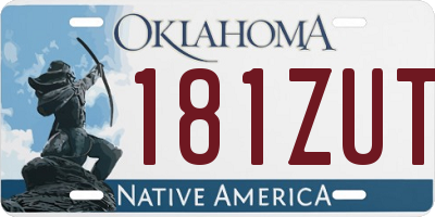 OK license plate 181ZUT