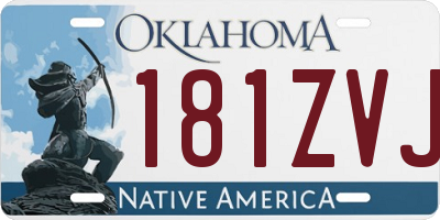 OK license plate 181ZVJ