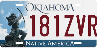 OK license plate 181ZVR