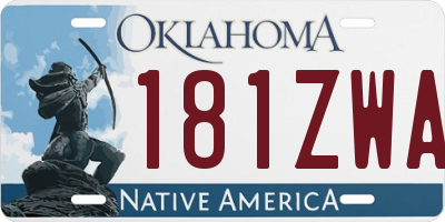 OK license plate 181ZWA