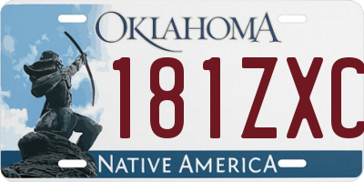 OK license plate 181ZXC