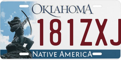 OK license plate 181ZXJ