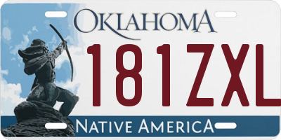 OK license plate 181ZXL