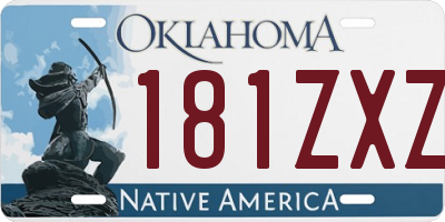 OK license plate 181ZXZ