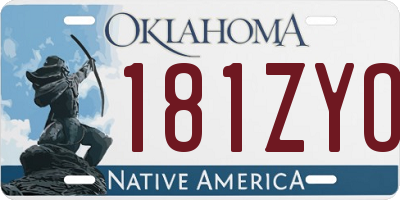 OK license plate 181ZYO