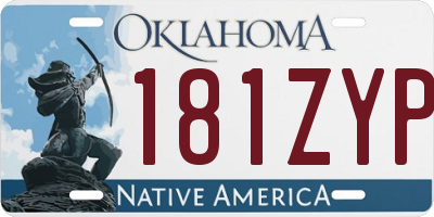 OK license plate 181ZYP