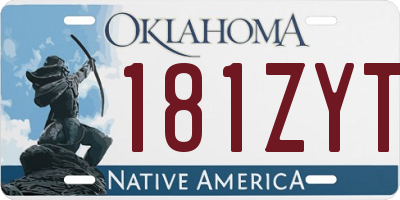 OK license plate 181ZYT