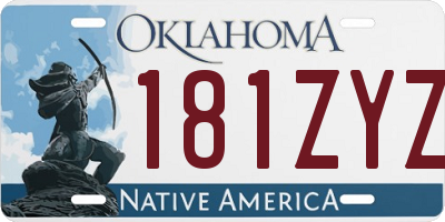 OK license plate 181ZYZ