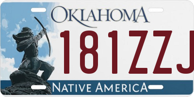 OK license plate 181ZZJ