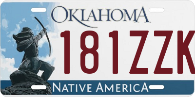 OK license plate 181ZZK