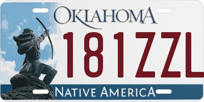 OK license plate 181ZZL