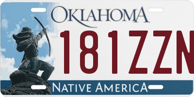 OK license plate 181ZZN