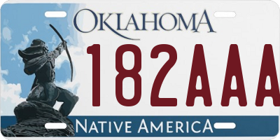 OK license plate 182AAA