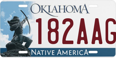 OK license plate 182AAG