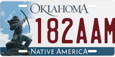 OK license plate 182AAM