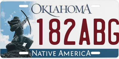 OK license plate 182ABG