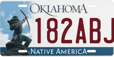 OK license plate 182ABJ