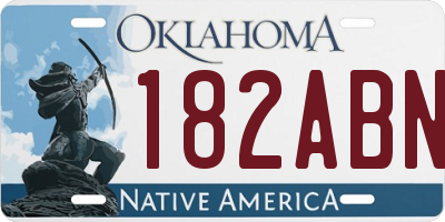 OK license plate 182ABN
