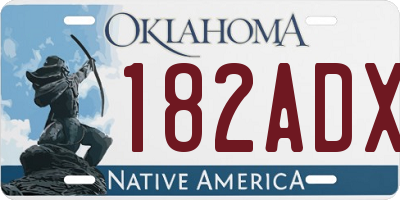 OK license plate 182ADX