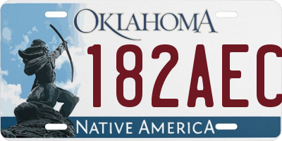 OK license plate 182AEC