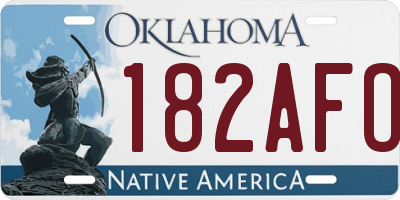 OK license plate 182AFO