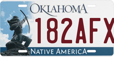OK license plate 182AFX