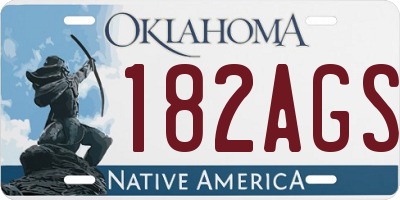 OK license plate 182AGS