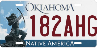 OK license plate 182AHG