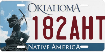 OK license plate 182AHT