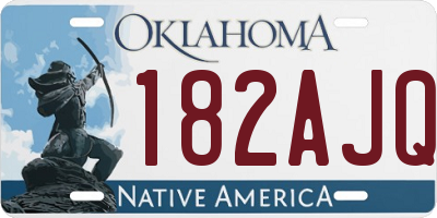 OK license plate 182AJQ