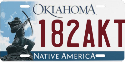 OK license plate 182AKT