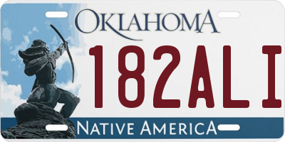 OK license plate 182ALI